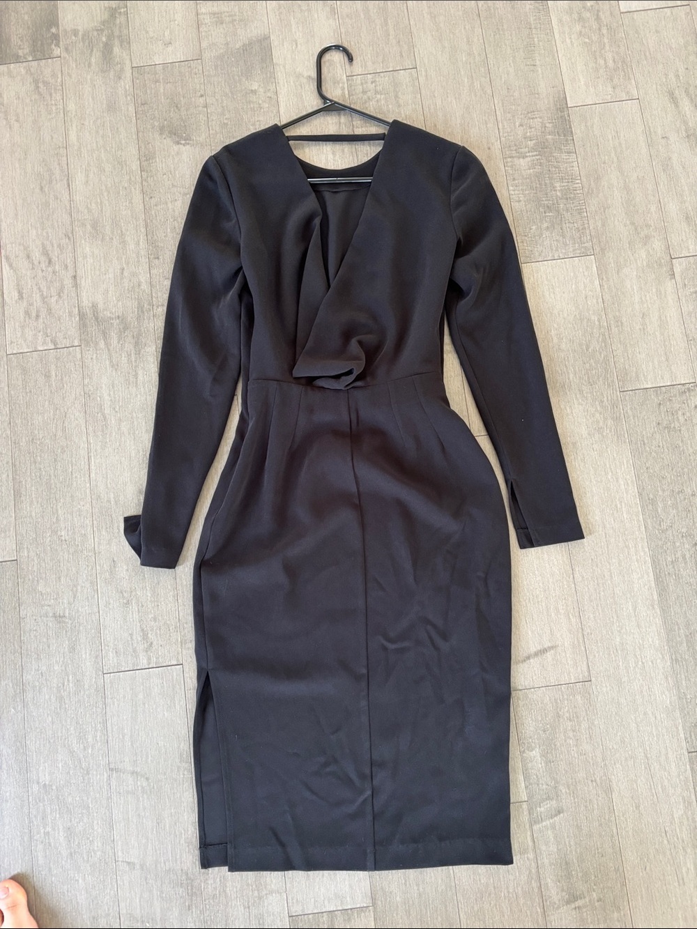 Marciano Black Sheath Dress Gold Waist Detail Long Sleeve XS - Picture 7 of 11